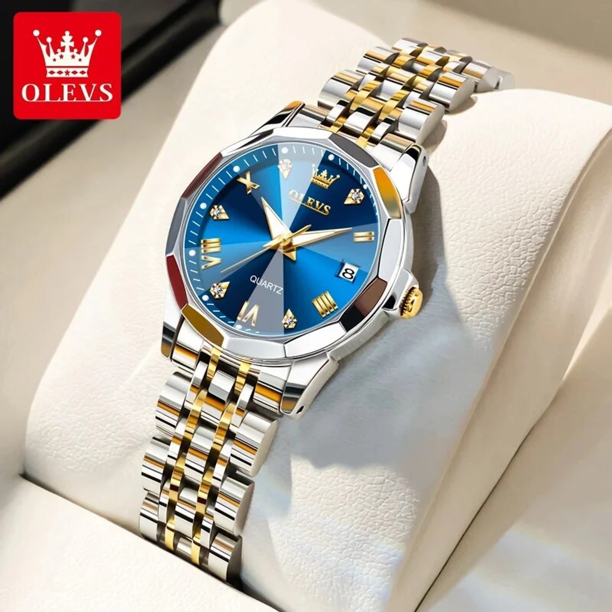 2025 New Luxury OLEVS Lady Watch for Men Stainless Steel Waterproof Watches - BLUE